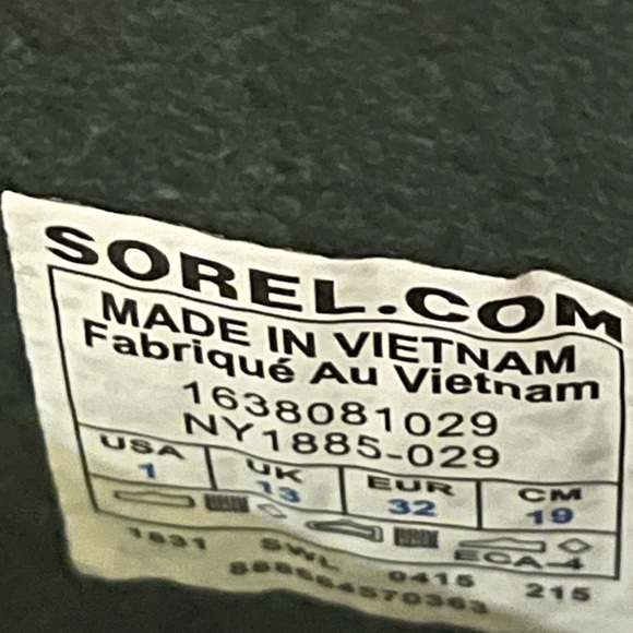 Sorel Waterproof Winter Boots Sz 1 - Picture 11 of 11